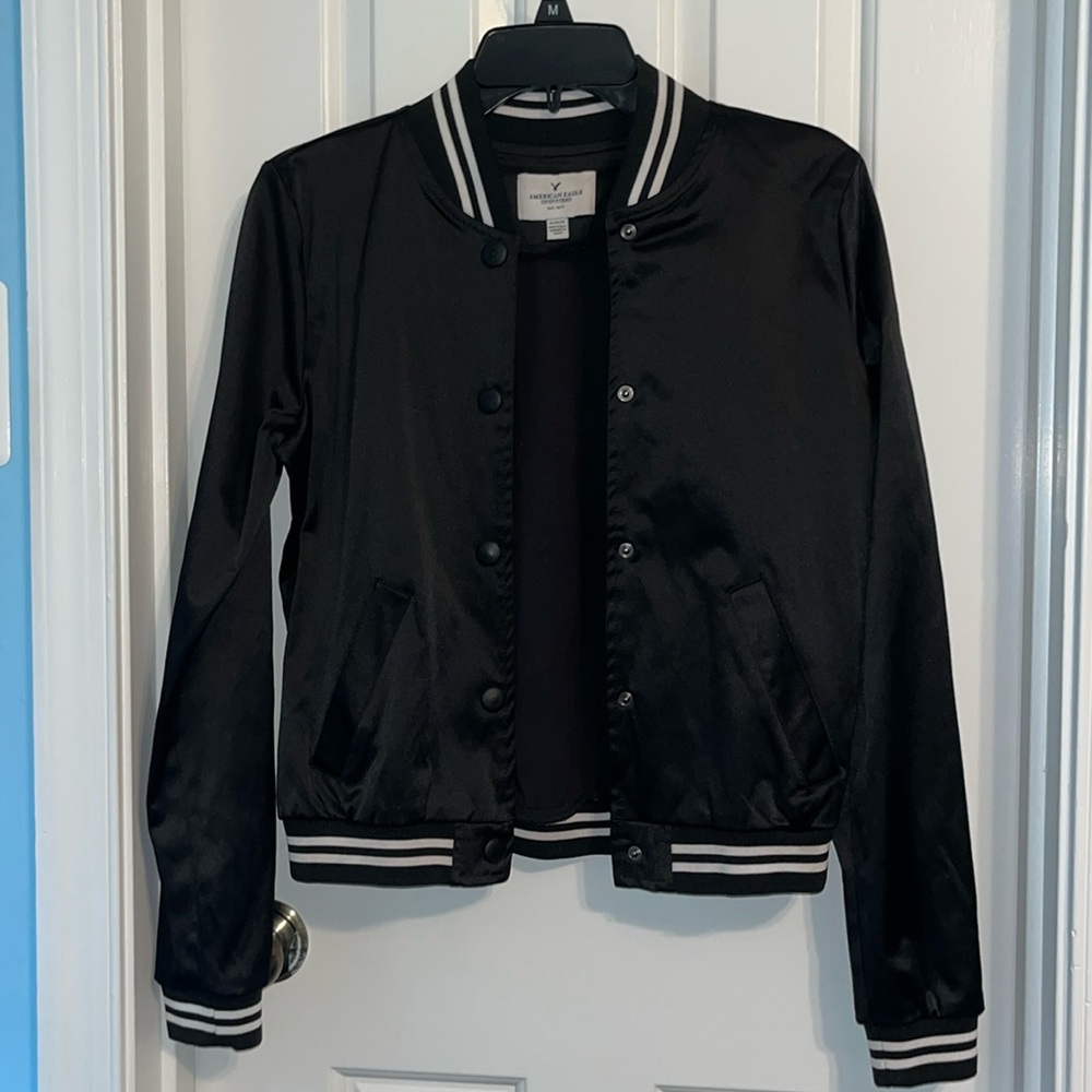 New American Eagle black bomber jacket